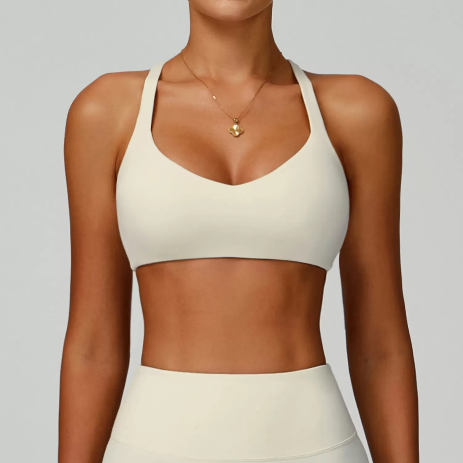 Women's Fitness Top Soft Nylon Spandex Recycled Fabric Sports Bra  FGBEWX2029