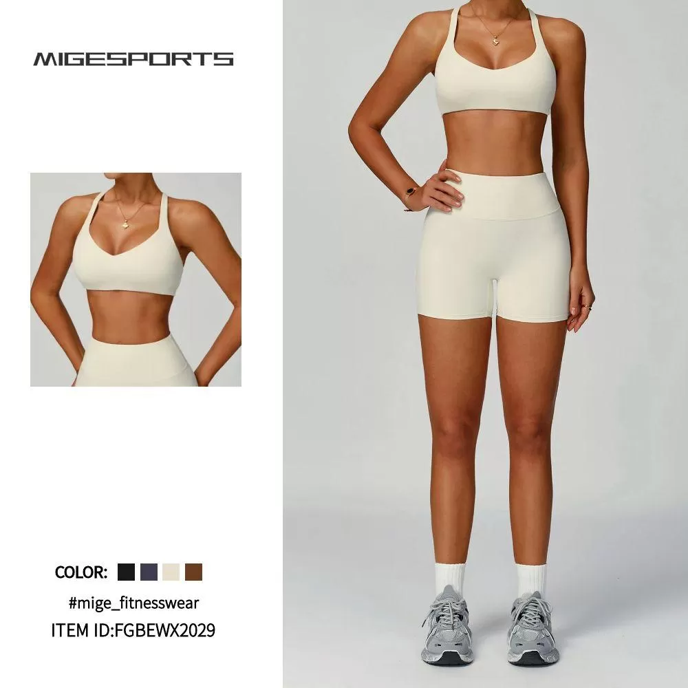Women's Fitness Top Soft Nylon Spandex Recycled Fabric Sports Bra  FGBEWX2029