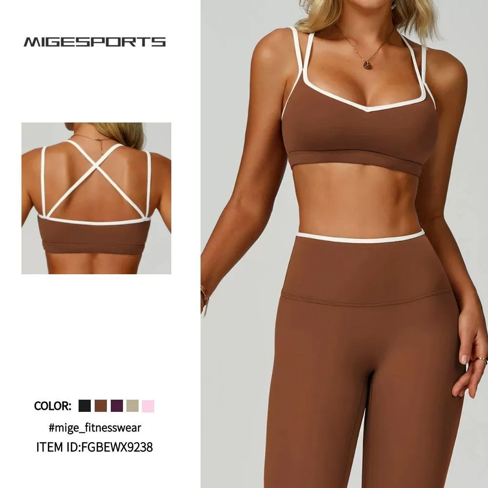 High Support Gym Workout Cross Back Sports Bra FGBEWX9238