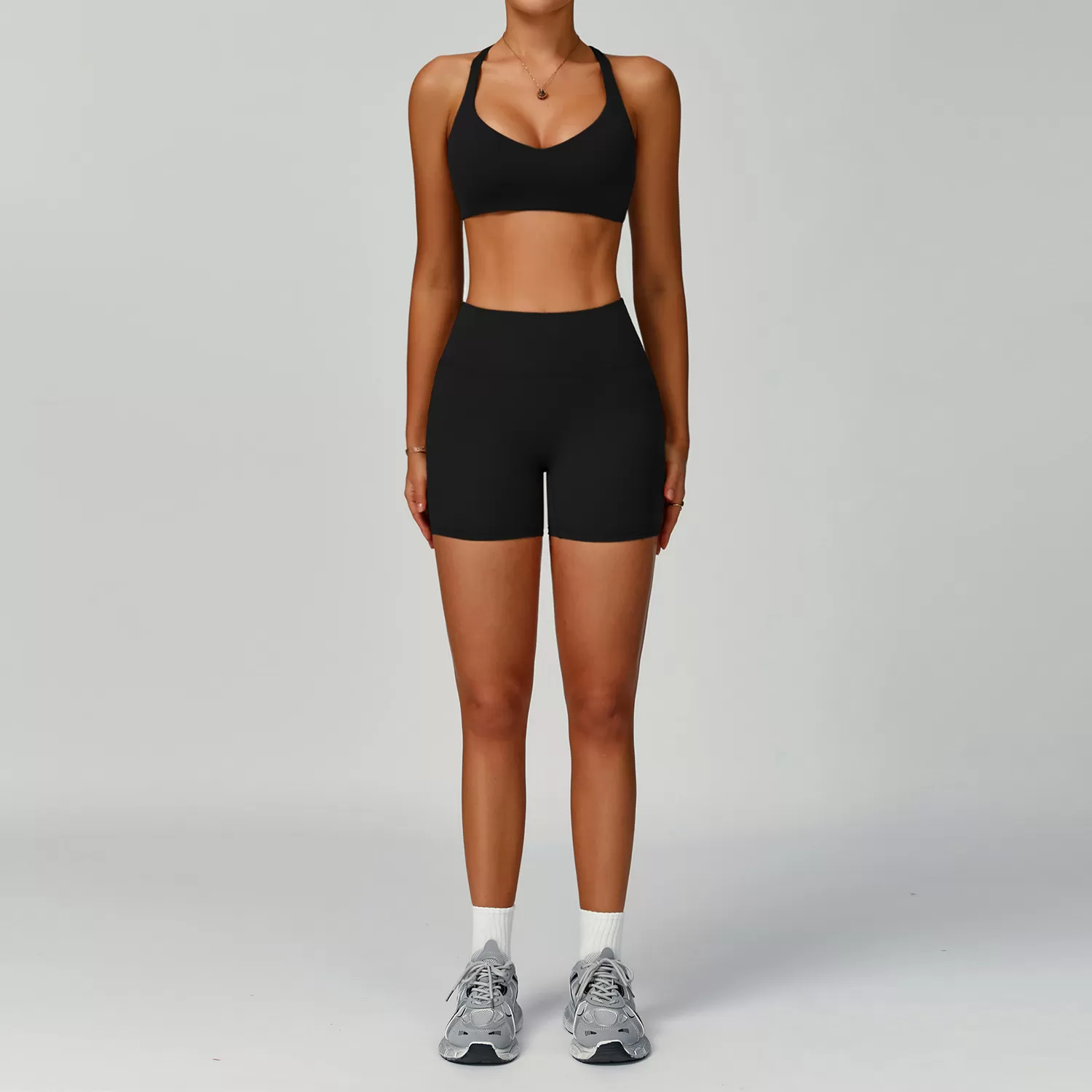 OEM Custom Fitness Yoga Shorts Leggings Cross Back Bra Yoga Set FGBTZ2029