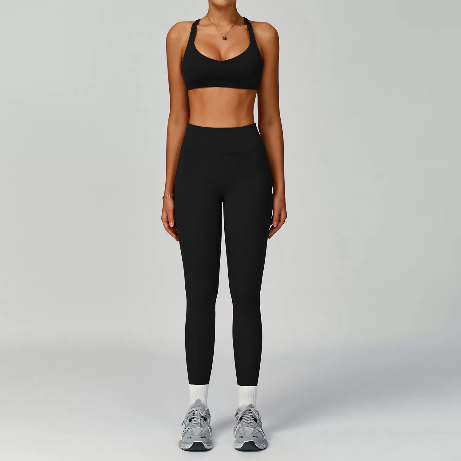 OEM Custom Fitness Yoga Shorts Leggings Cross Back Bra Yoga Set FGBTZ2029