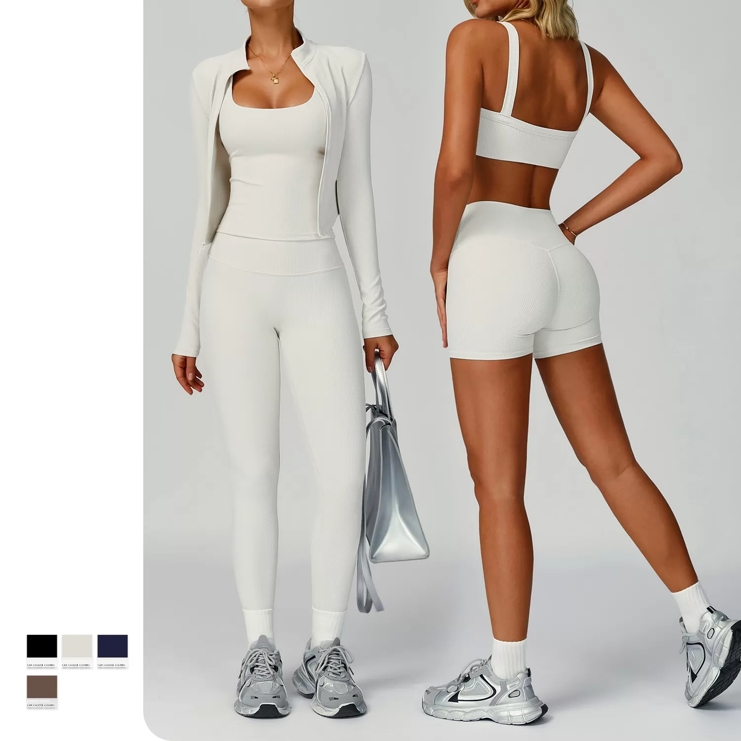 Yoga Suits Casual Fitness Women Fashion Solid Color Sport Yoga Sets FGBTZ3093