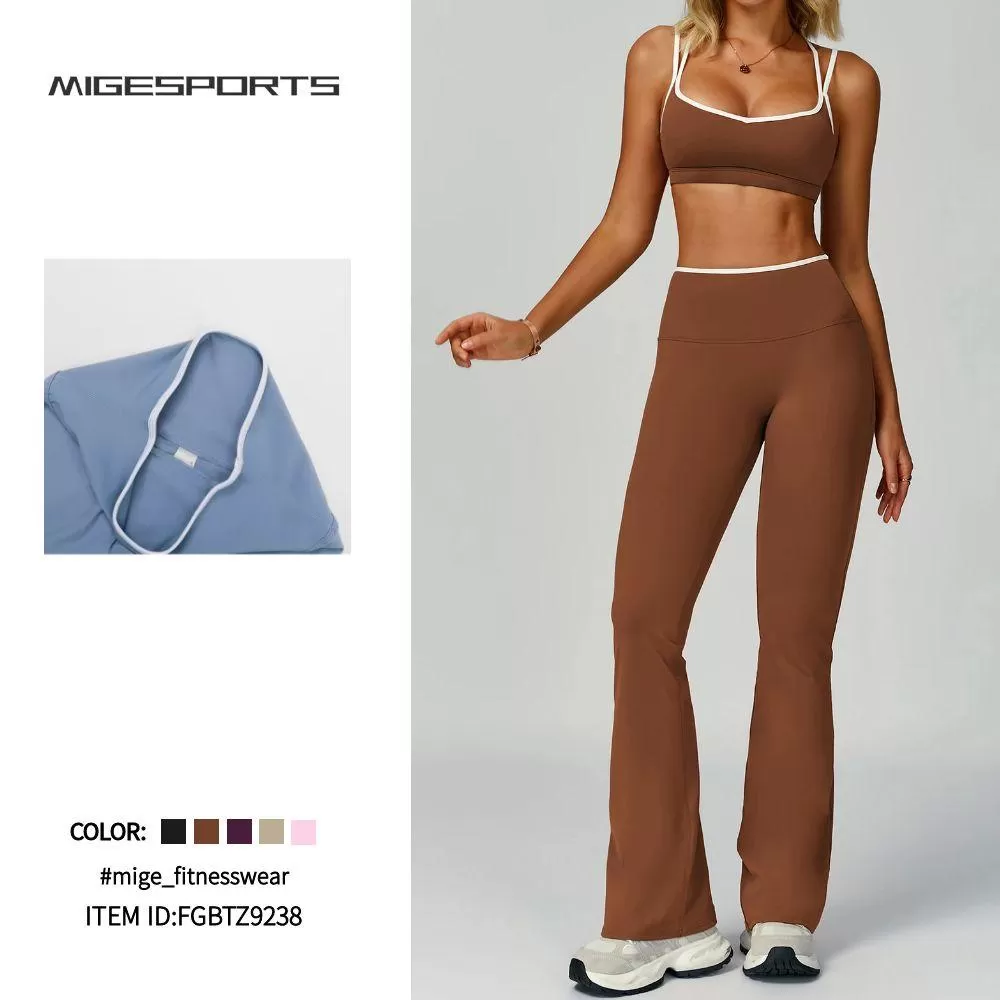 Outdoor Fitness Gym Wear Sports Yoga 5 Piece Set for Women  FGBTZ9238