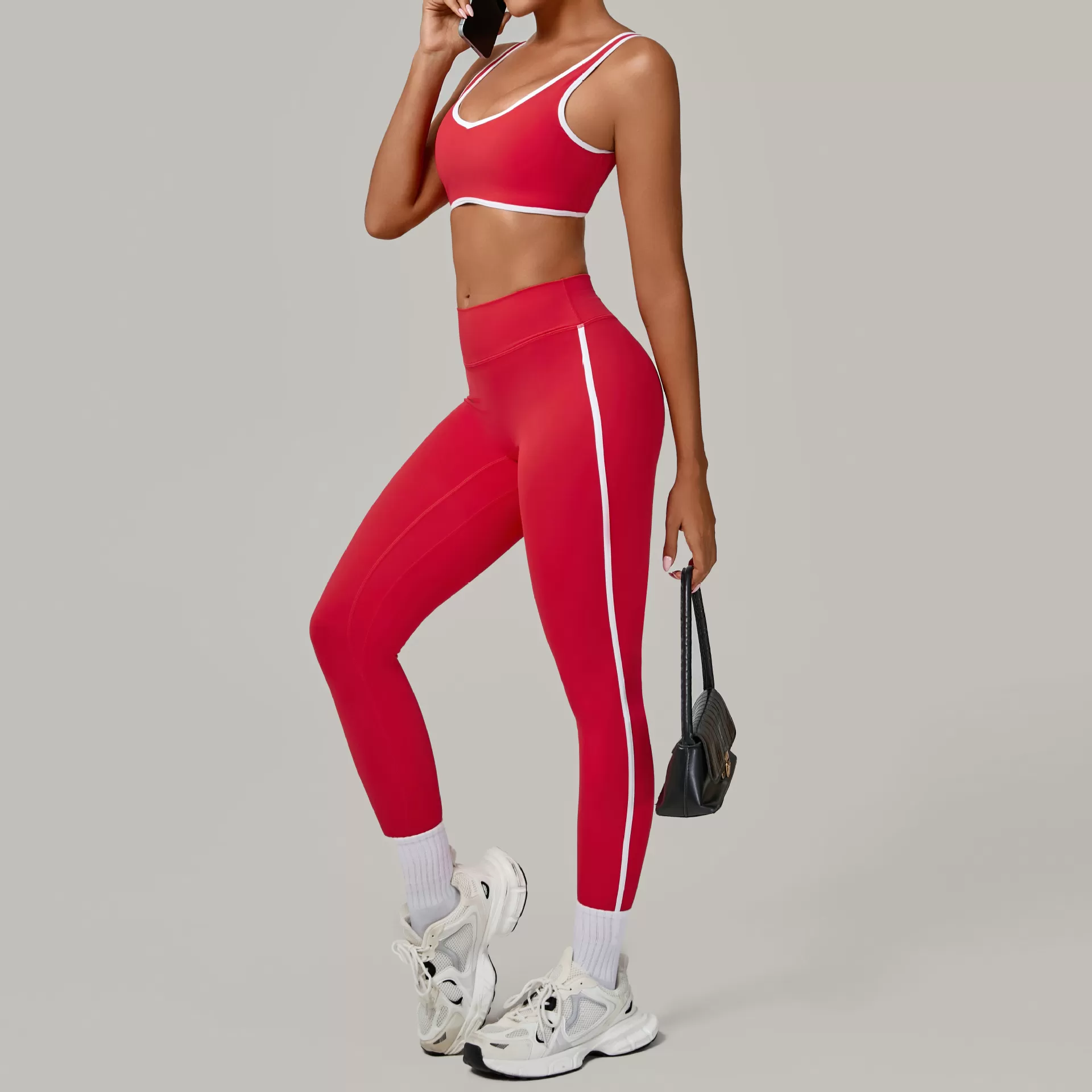 Women Gym Workout Set Sports Bra Crop Top and High Waist Leggings 2 Pieces Yoga Set FGB3914+4601