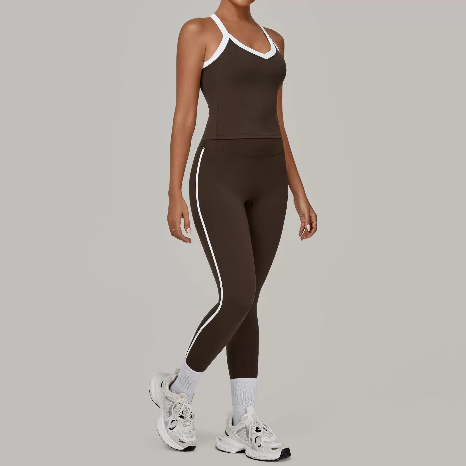 Women'S Sportswear Yoga Set Long Gym Legging Top 2 Pieces FGB3230+4601