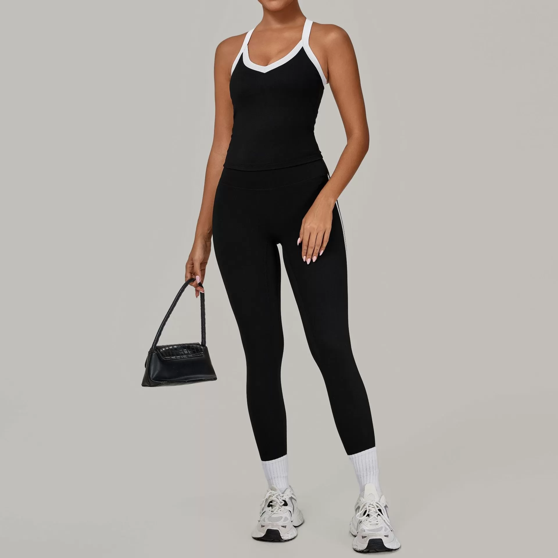 Women'S Sportswear Yoga Set Long Gym Legging Top 2 Pieces FGB3230+4601
