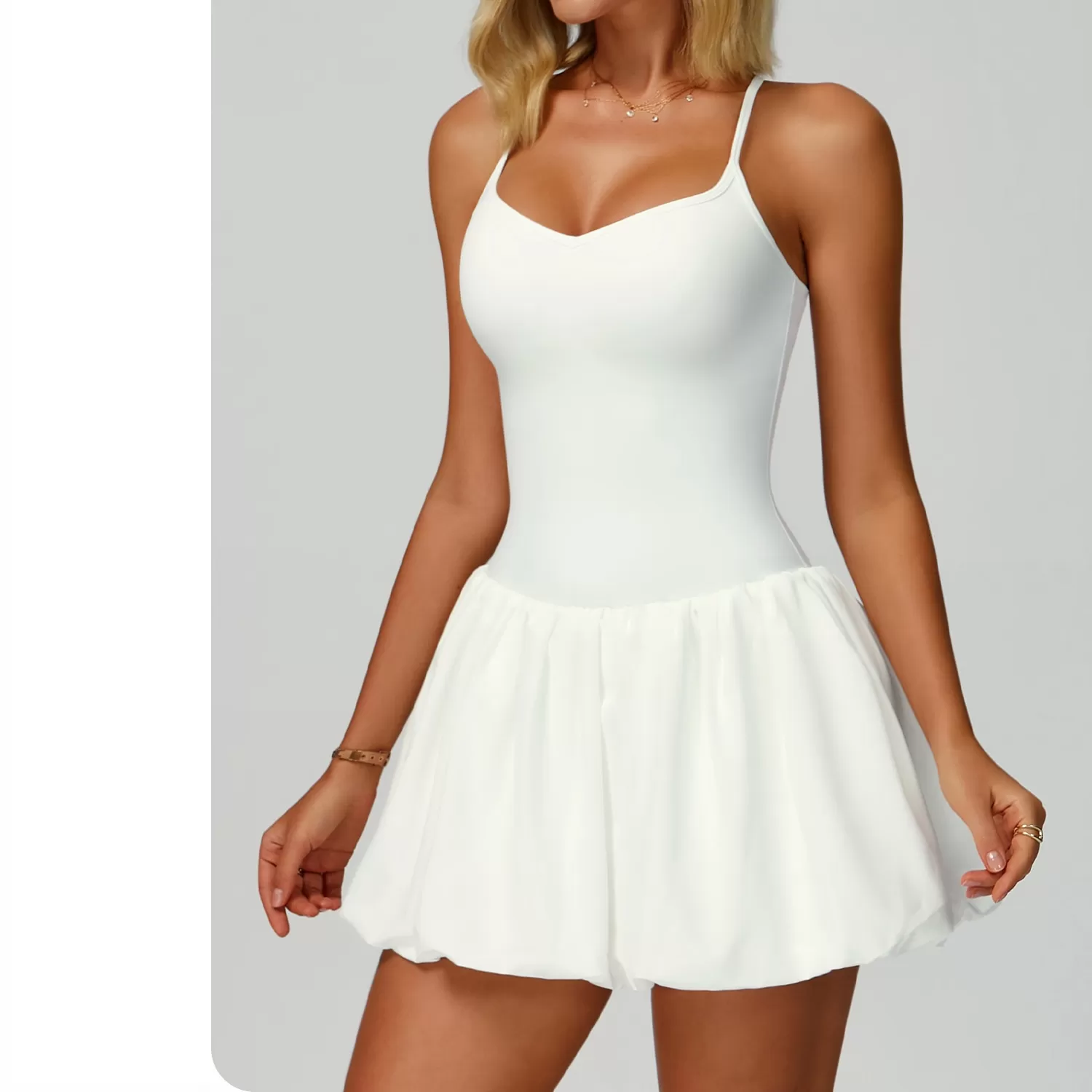 Tennis Dress Suspender With Build Cross Back Tennis Skirt Inside Shorts for Women FGBELT3076