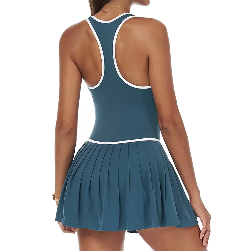 Women's  Pleated Sports Vest Tennis Dress Yoga Fitness Tennis Skirts FGBELT3092