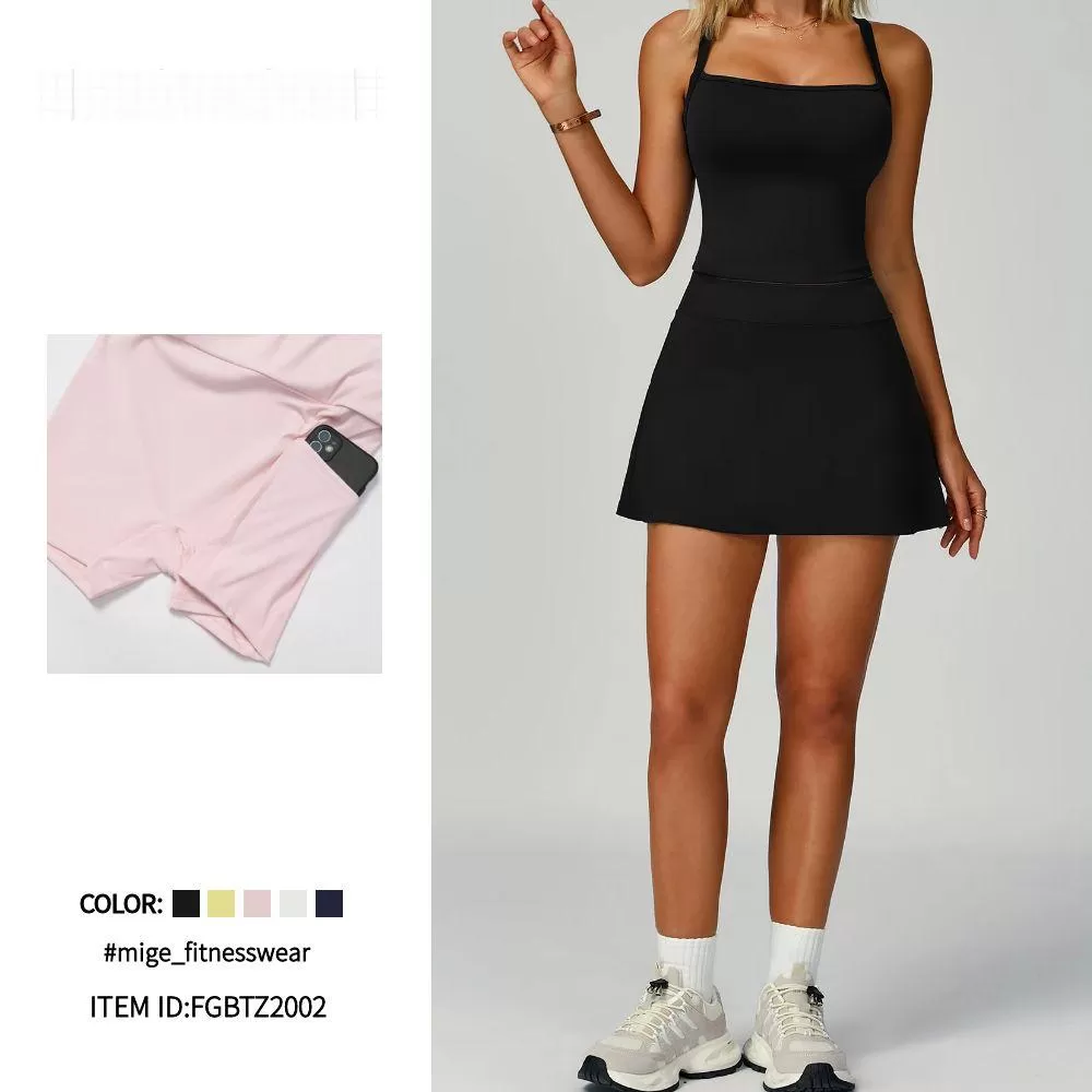 Sportswear Golf Clothing Tennis Dress Two Piece Set Tennis Skirt for Women FGBTZ2002