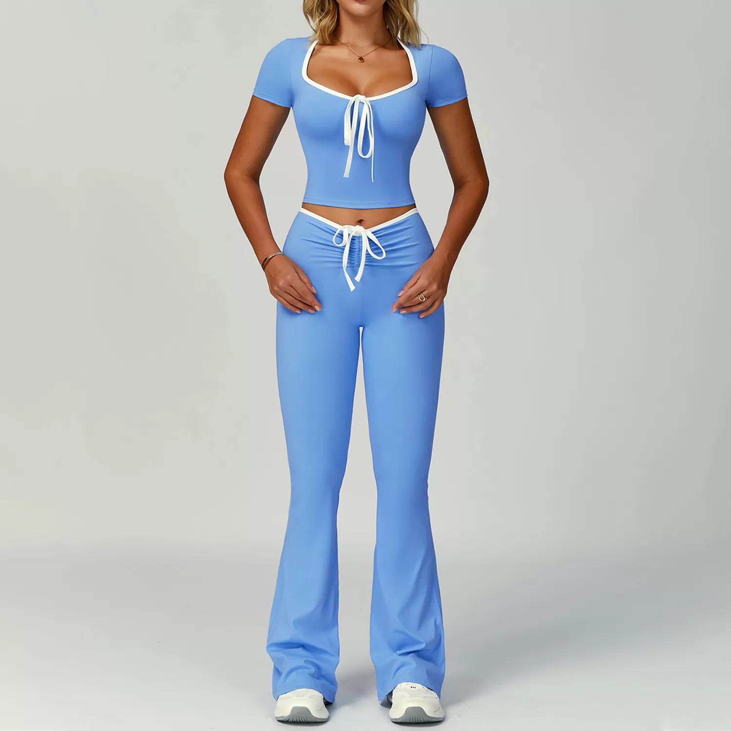 Blue Short Sleeve +Long Pants