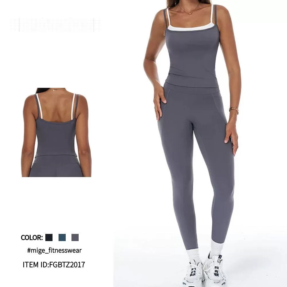 Women Yoga Fitness Wear Clothing Wear Yoga Suit Vest Long Leggings yoga set FGBTZ3092