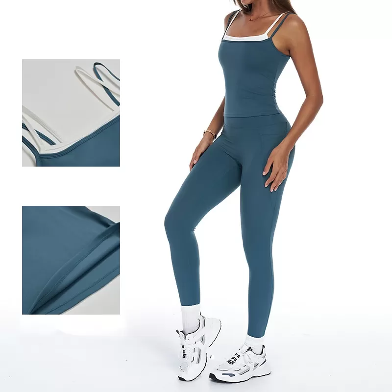 Women Yoga Fitness Wear Clothing Wear Yoga Suit Vest Long Leggings yoga set FGBTZ3092