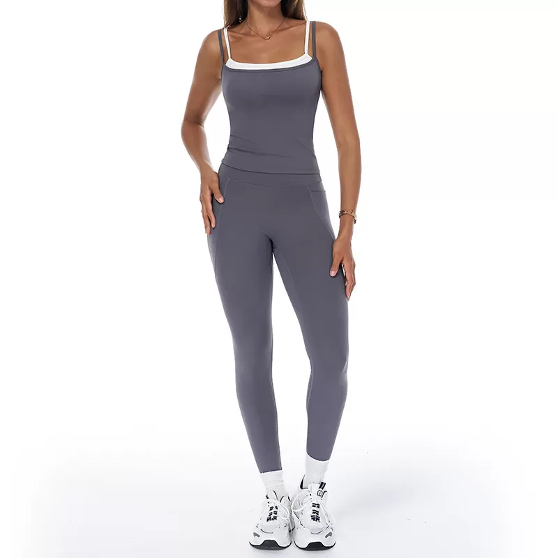 Grey Vest+Long Leggings