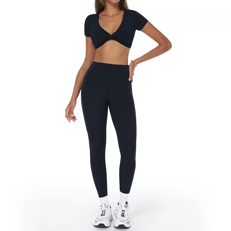 Black Short Sleeve + Long Leggings