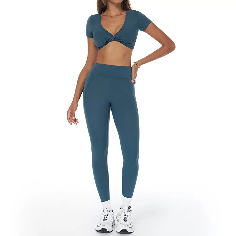 Navy Blue Short Sleeve + Long Leggings