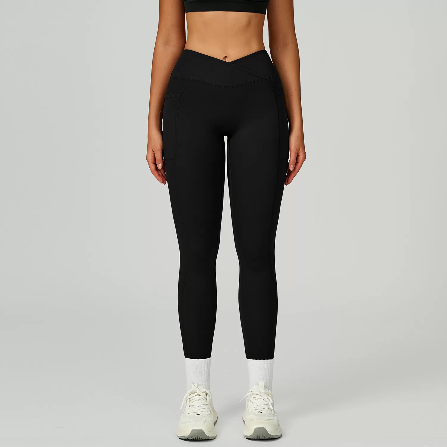 Yoga Legging With Side Pocket v Design Gym Fitness Leggings for Women FGBECK2030-1