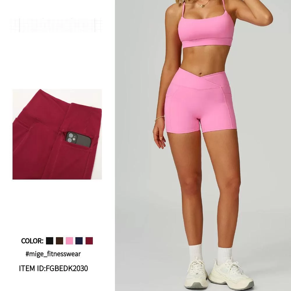 Yoga Leggings With Side Pocket v Design Yoga Slim  Fitness Sports Shorts Tights Women FGBEDK2030