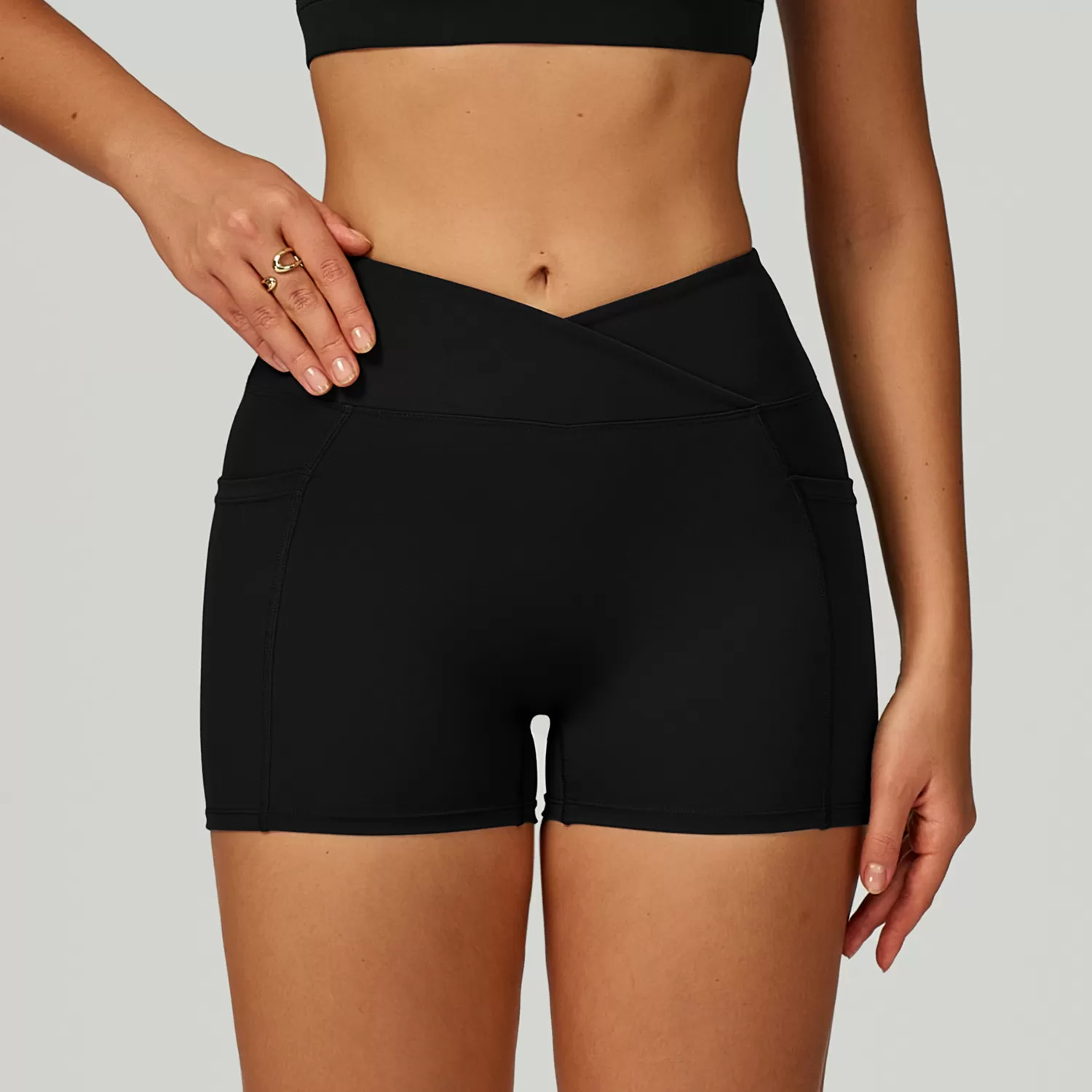 Yoga Leggings With Side Pocket v Design Yoga Slim  Fitness Sports Shorts Tights Women FGBEDK2030
