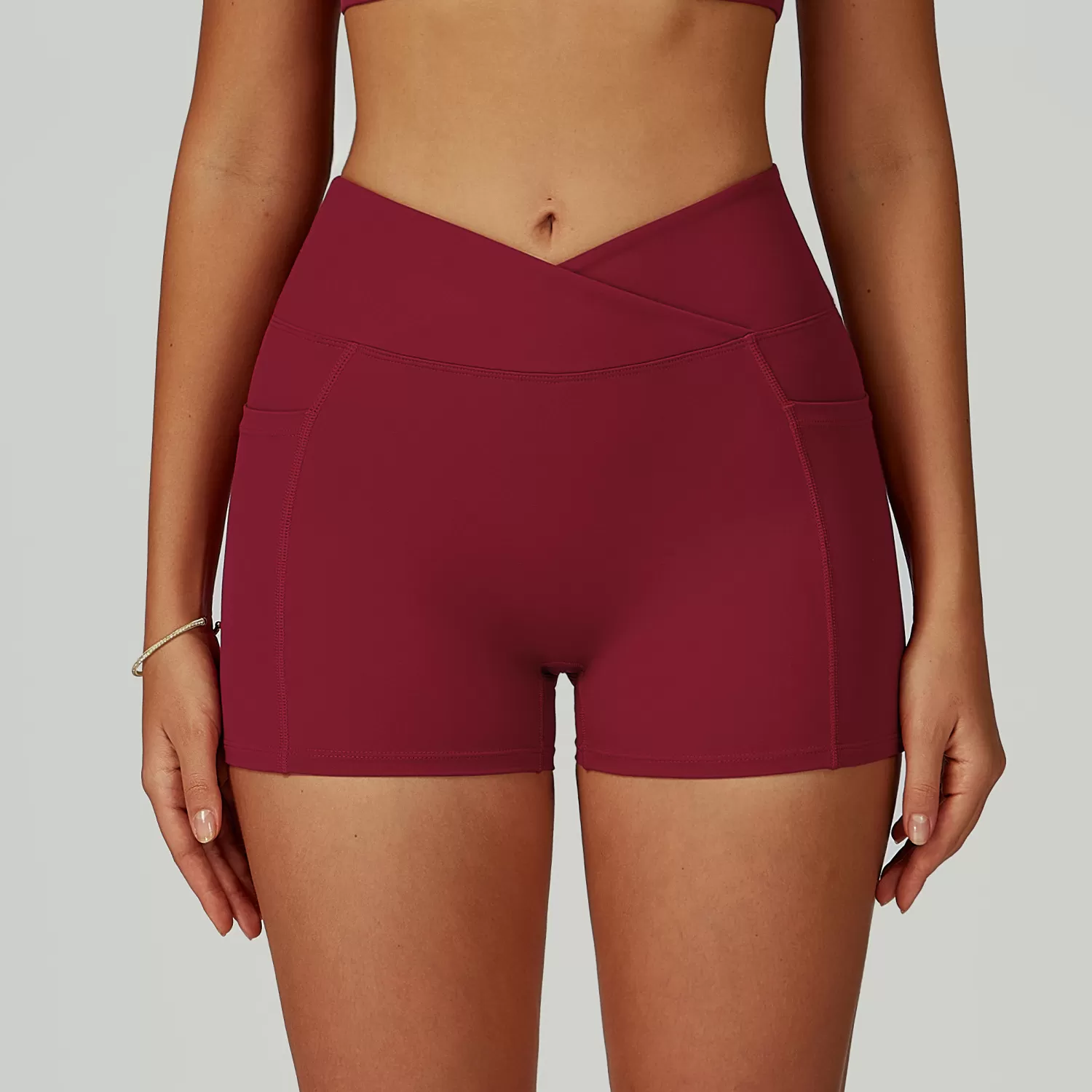 Yoga Leggings With Side Pocket v Design Yoga Slim  Fitness Sports Shorts Tights Women FGBEDK2030
