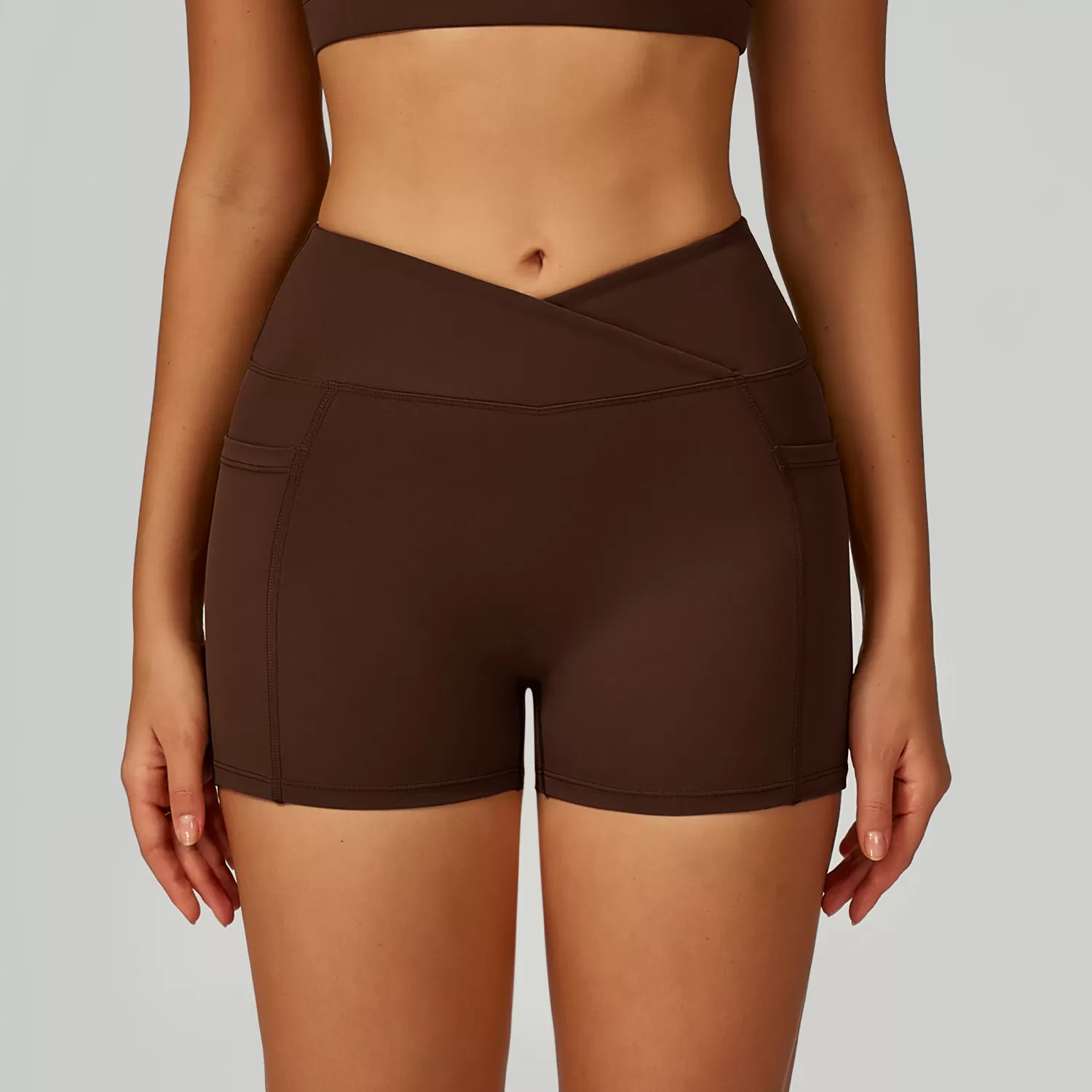 Yoga Leggings With Side Pocket v Design Yoga Slim  Fitness Sports Shorts Tights Women FGBEDK2030