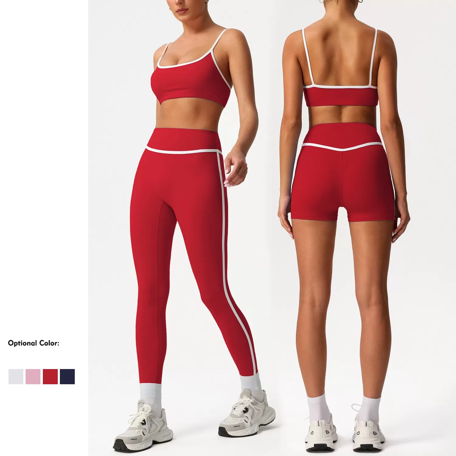 Custom Women Workout Fitness 2PCS Leggings Suit Hip Line Design Sportswear Gym Fitness Sets FGBSM2393
