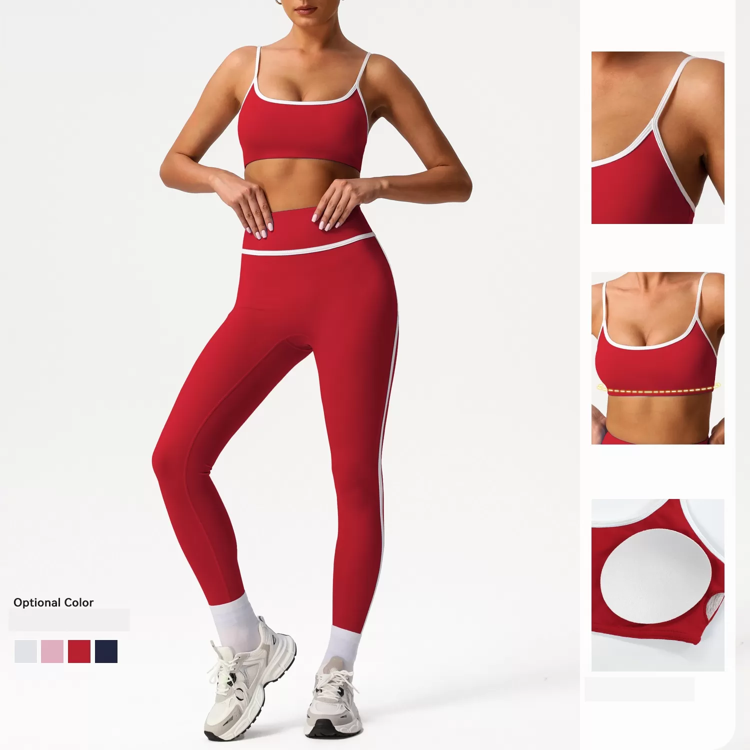 Custom Women Workout Fitness 2PCS Leggings Suit Hip Line Design Sportswear Gym Fitness Sets FGBSM2393