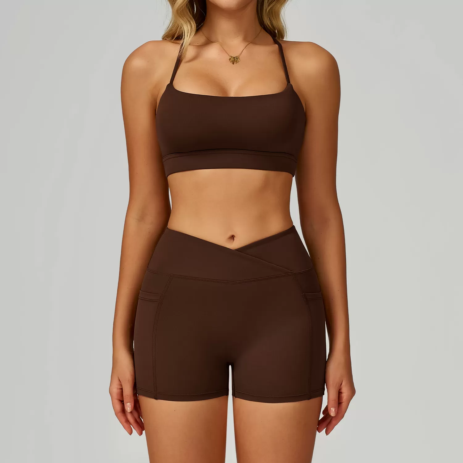 Brown bra+shorts
