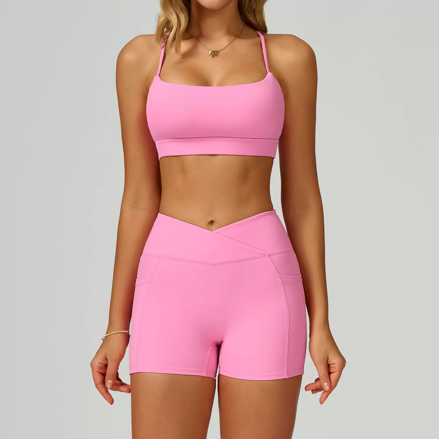 Pink bra+shorts