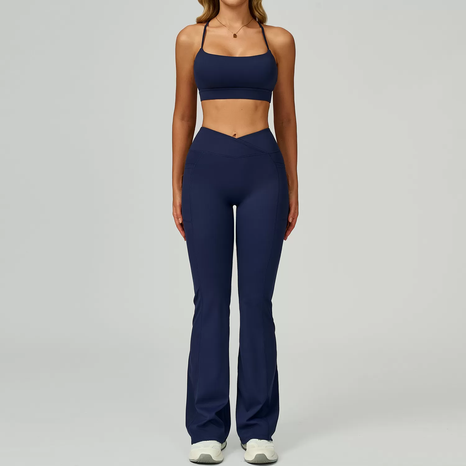 Midnight Blue  bra+bell-bottom pants
