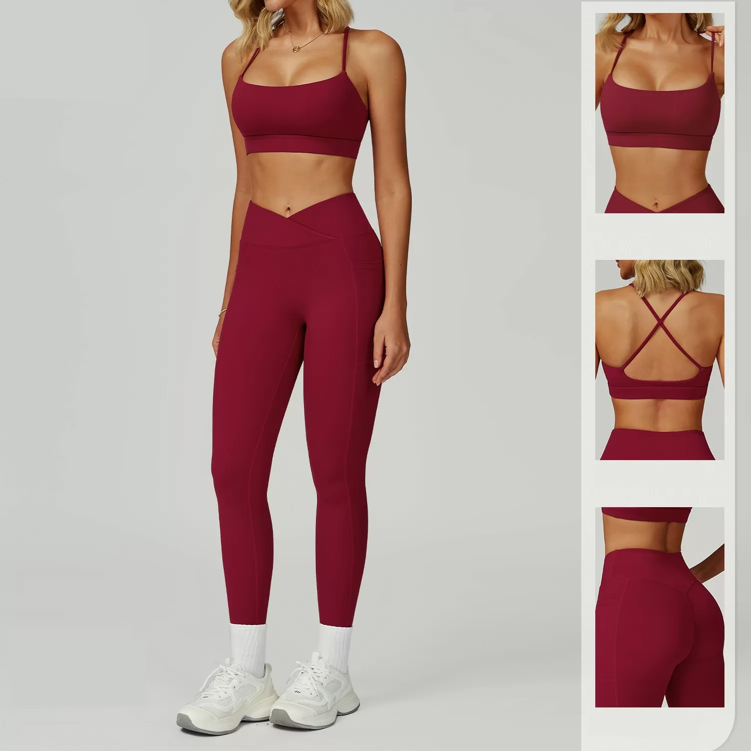 Women Gym Clothing Wear Sports Bra Vest Shorts Yoga Leggings Pants Set Fitness Gym 5PCS Set FGBTZ2030
