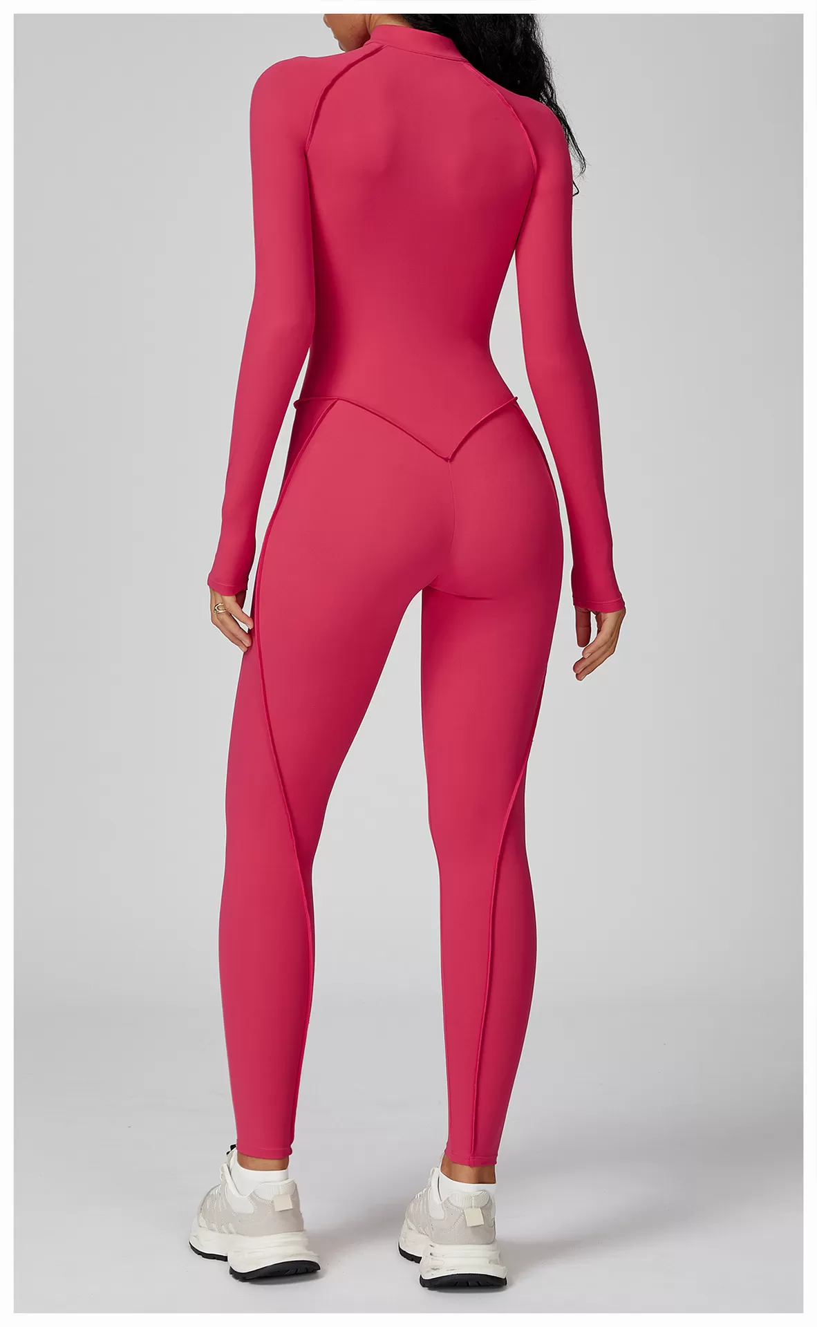 3 D Lines Fitness Jumpsuits Zip Long One Piece Gym Yoga FGBELT9326