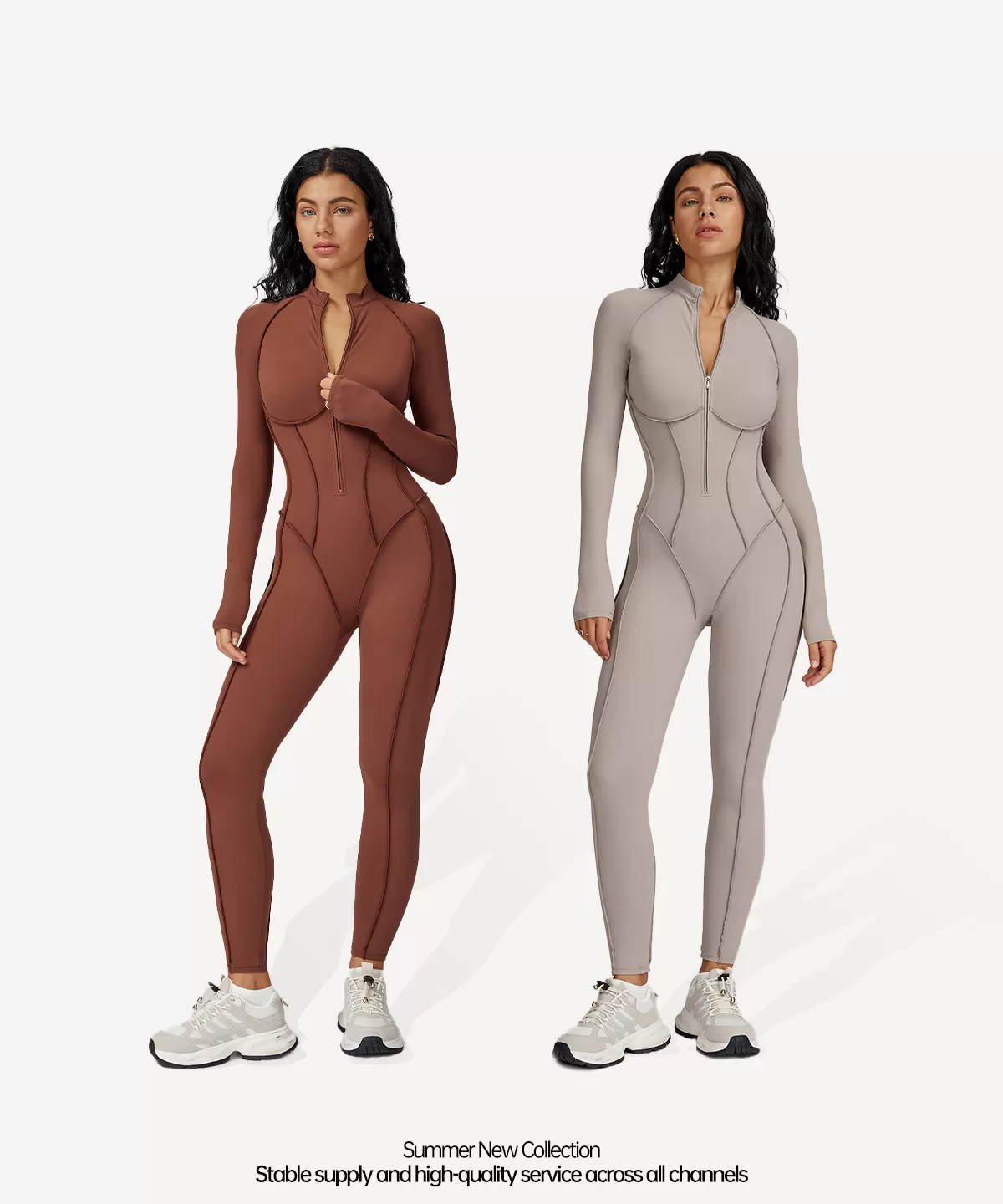 New Arrival: FGBELT9326 Full-Length Zip-Up Jumpsuit