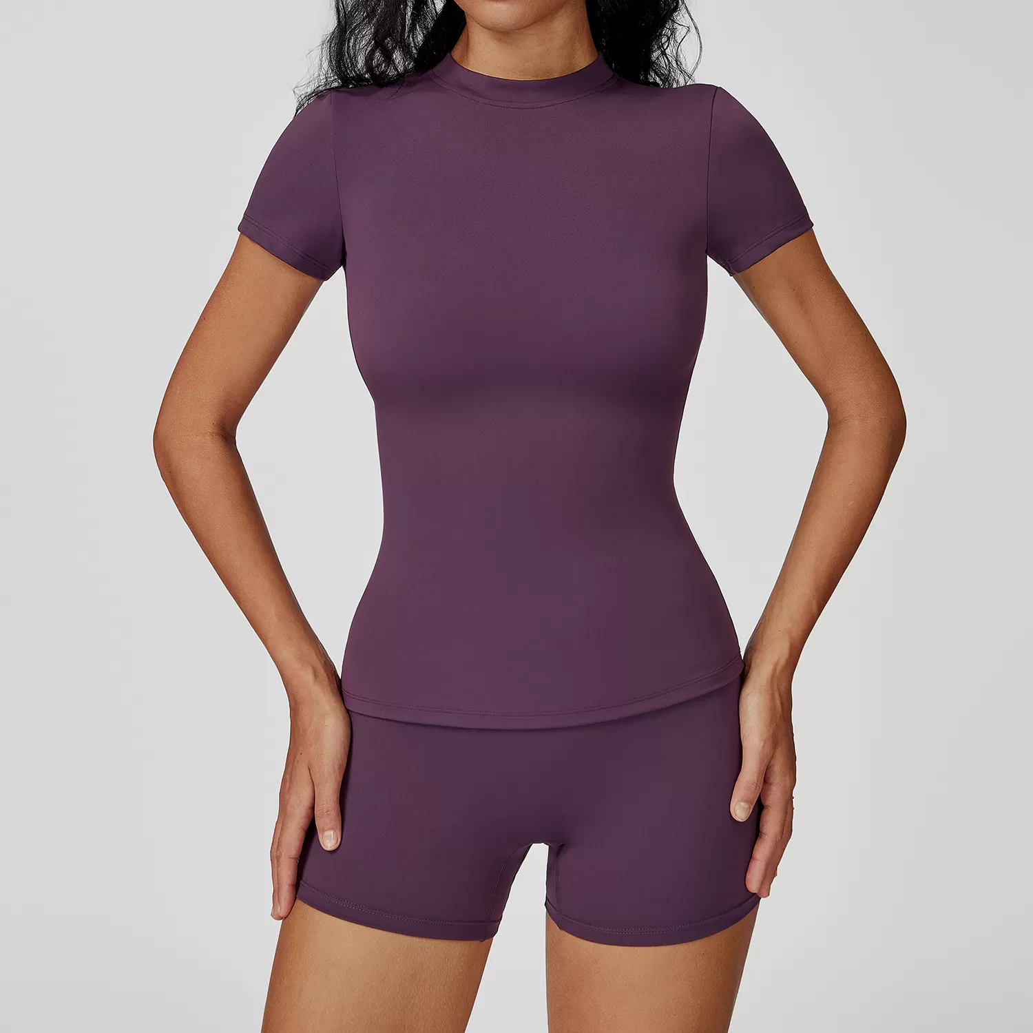 Purple short sleeves+shorts