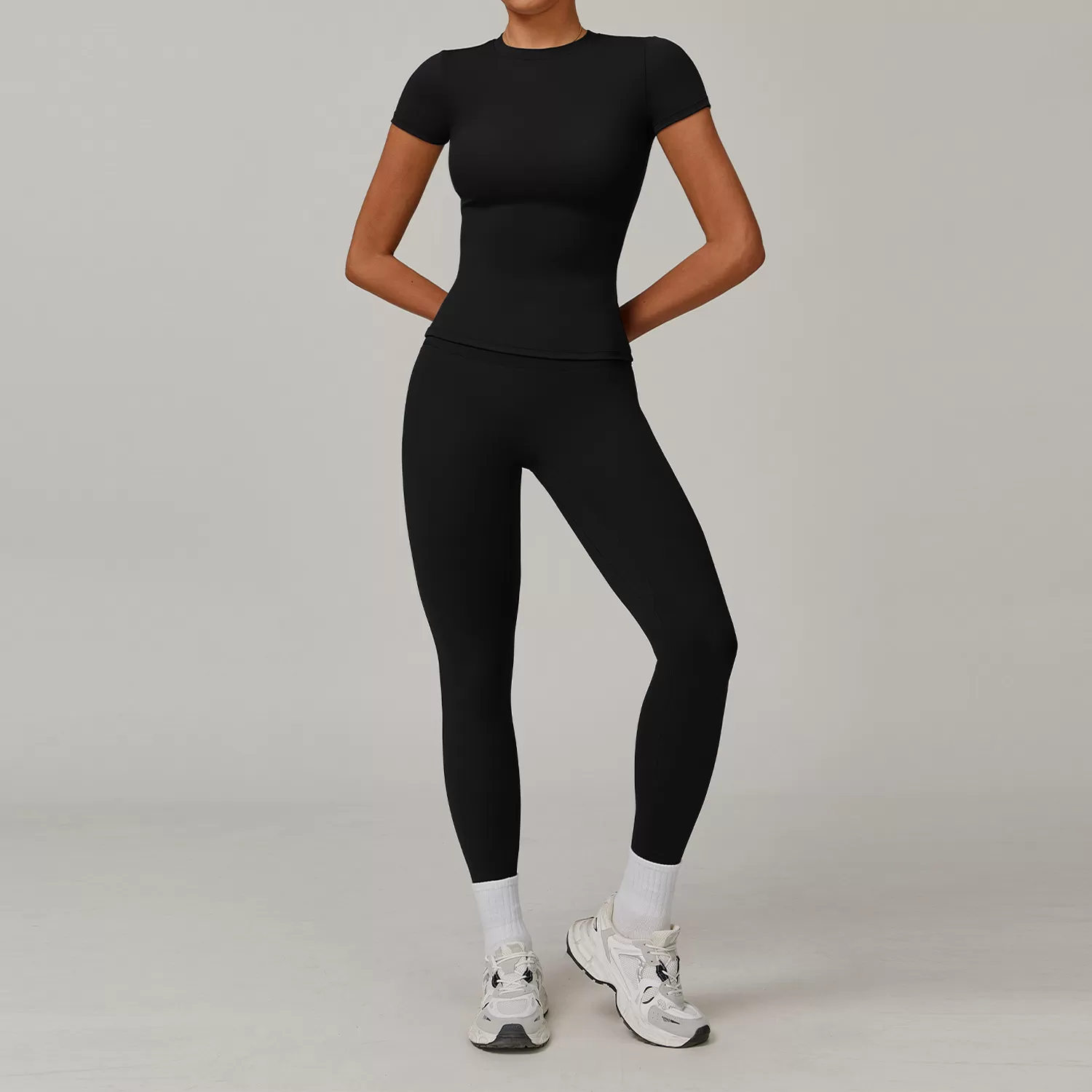 Black short sleeves+leggings