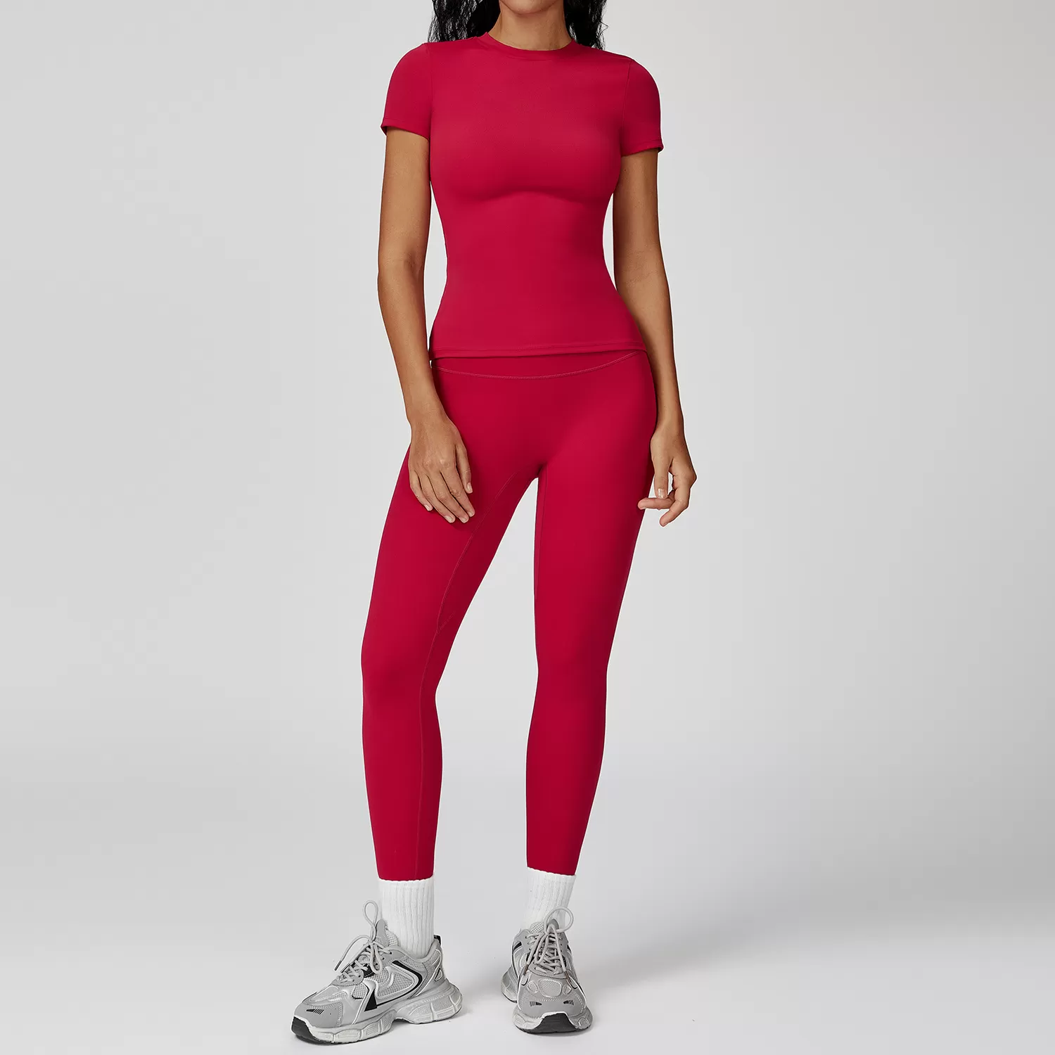Red short sleeves+leggings
