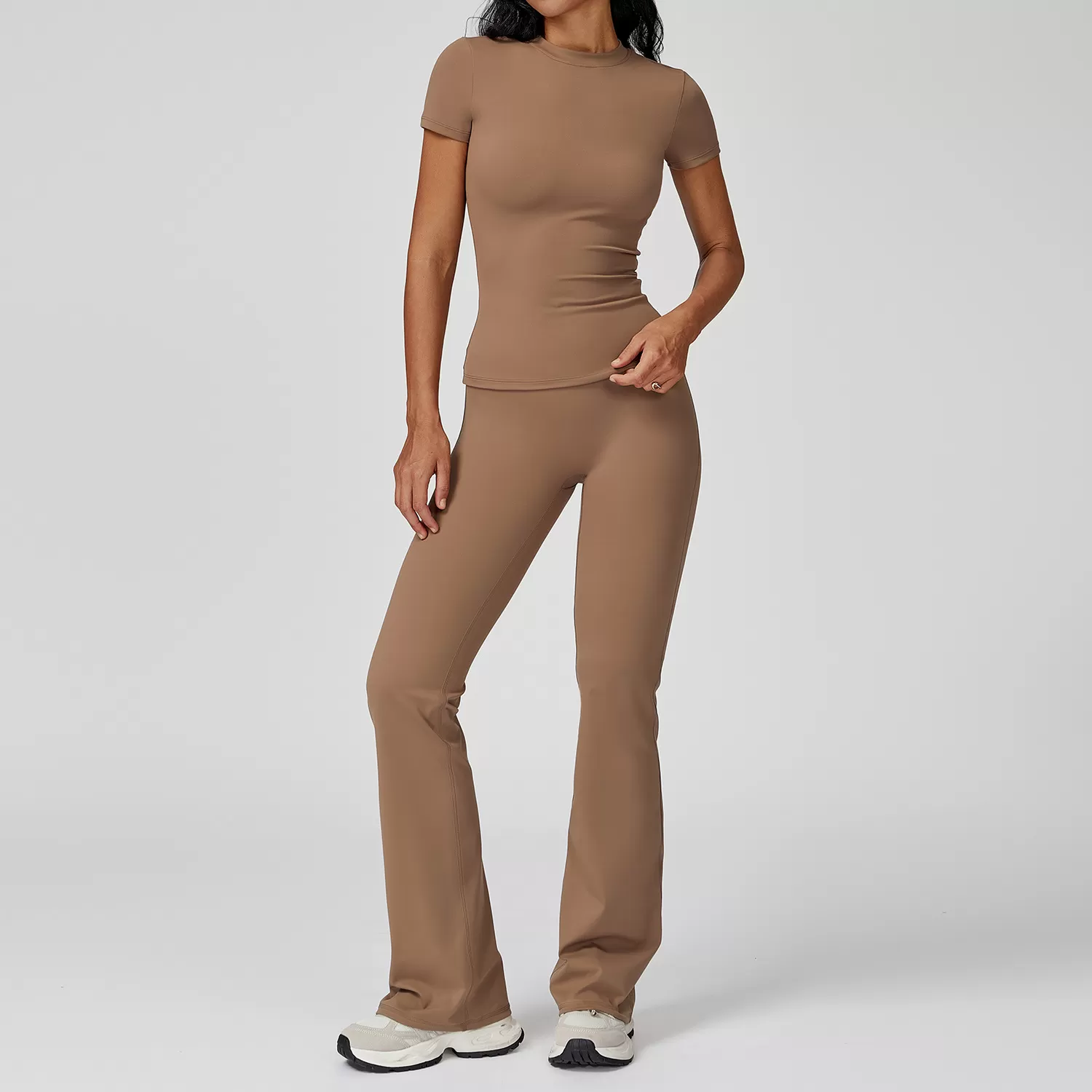 Women's Sports Solid Color Fitness Suit Yoga Sports Set FGBTZ8455