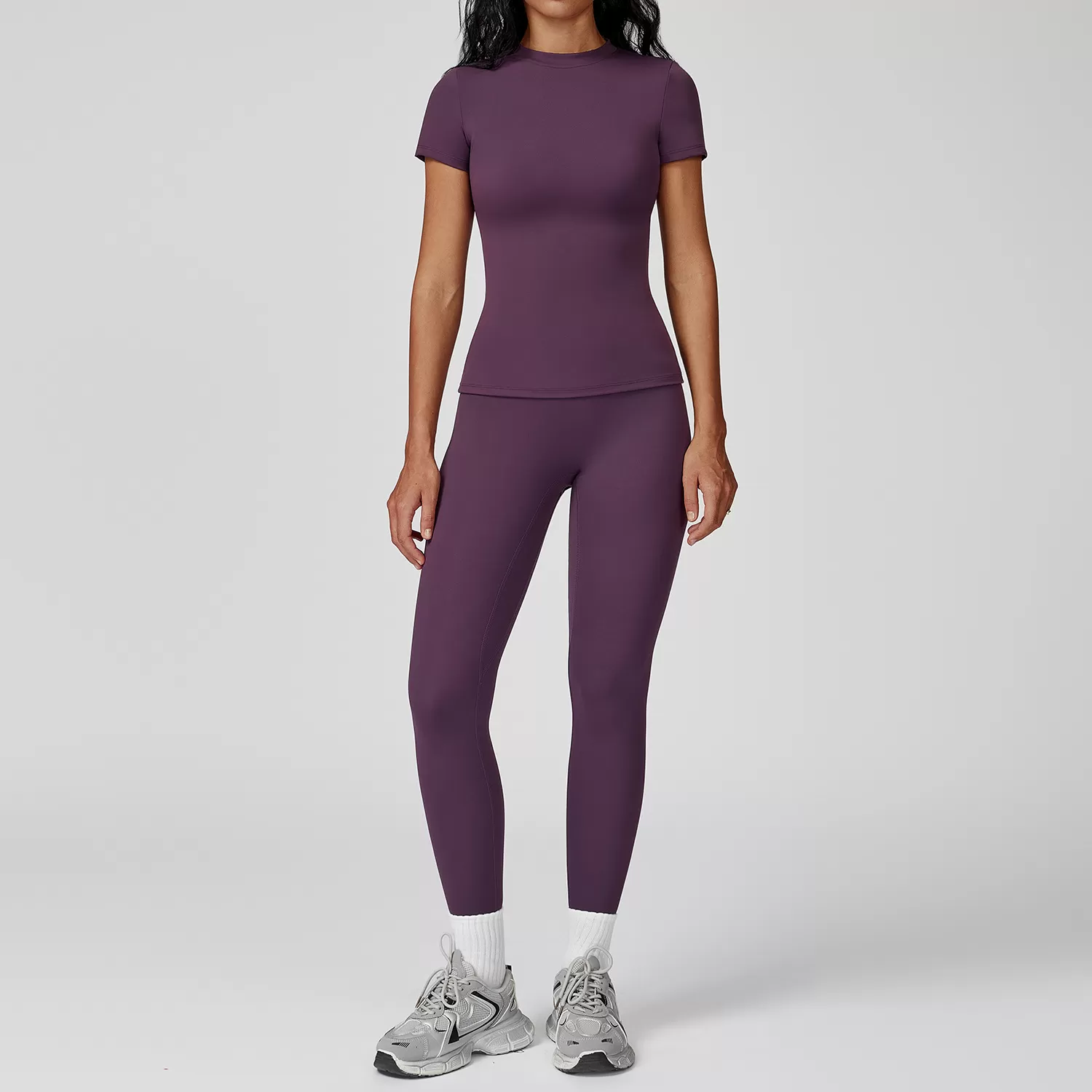 Women's Sports Solid Color Fitness Suit Yoga Sports Set FGBTZ8455