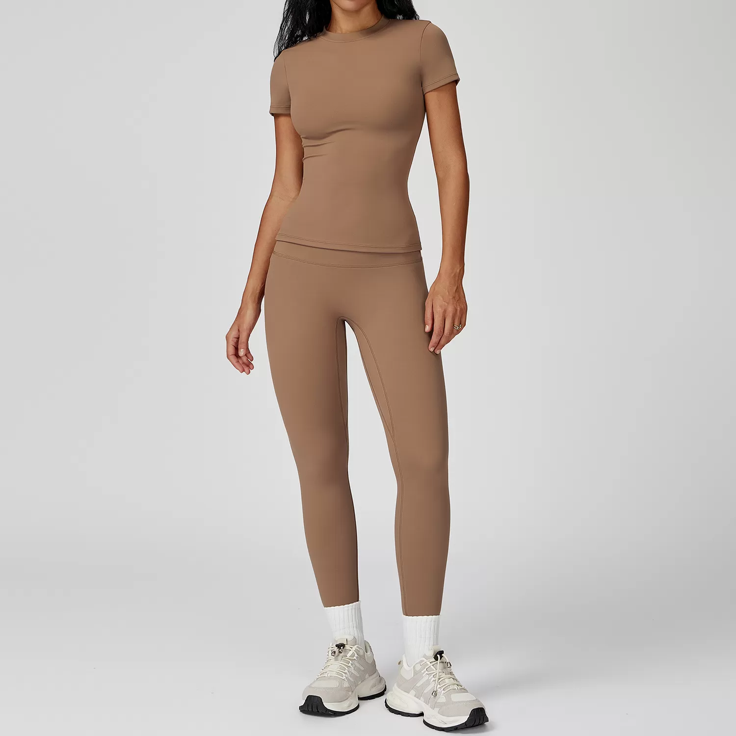Women's Sports Solid Color Fitness Suit Yoga Sports Set FGBTZ8455