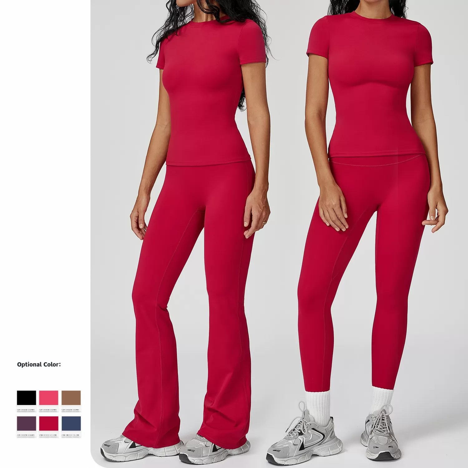 Women's Sports Solid Color Fitness Suit Yoga Sports Set FGBTZ8455