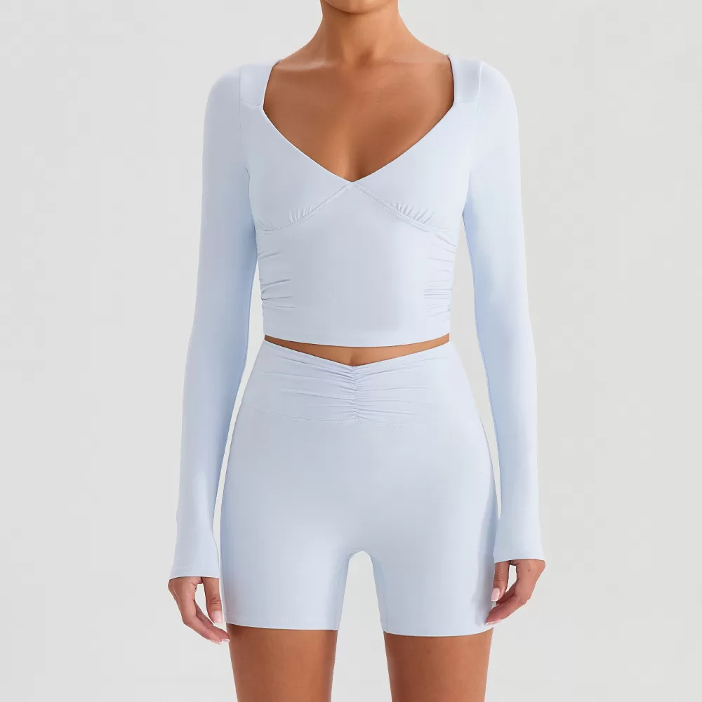 Light Blue long sleeves+shorts