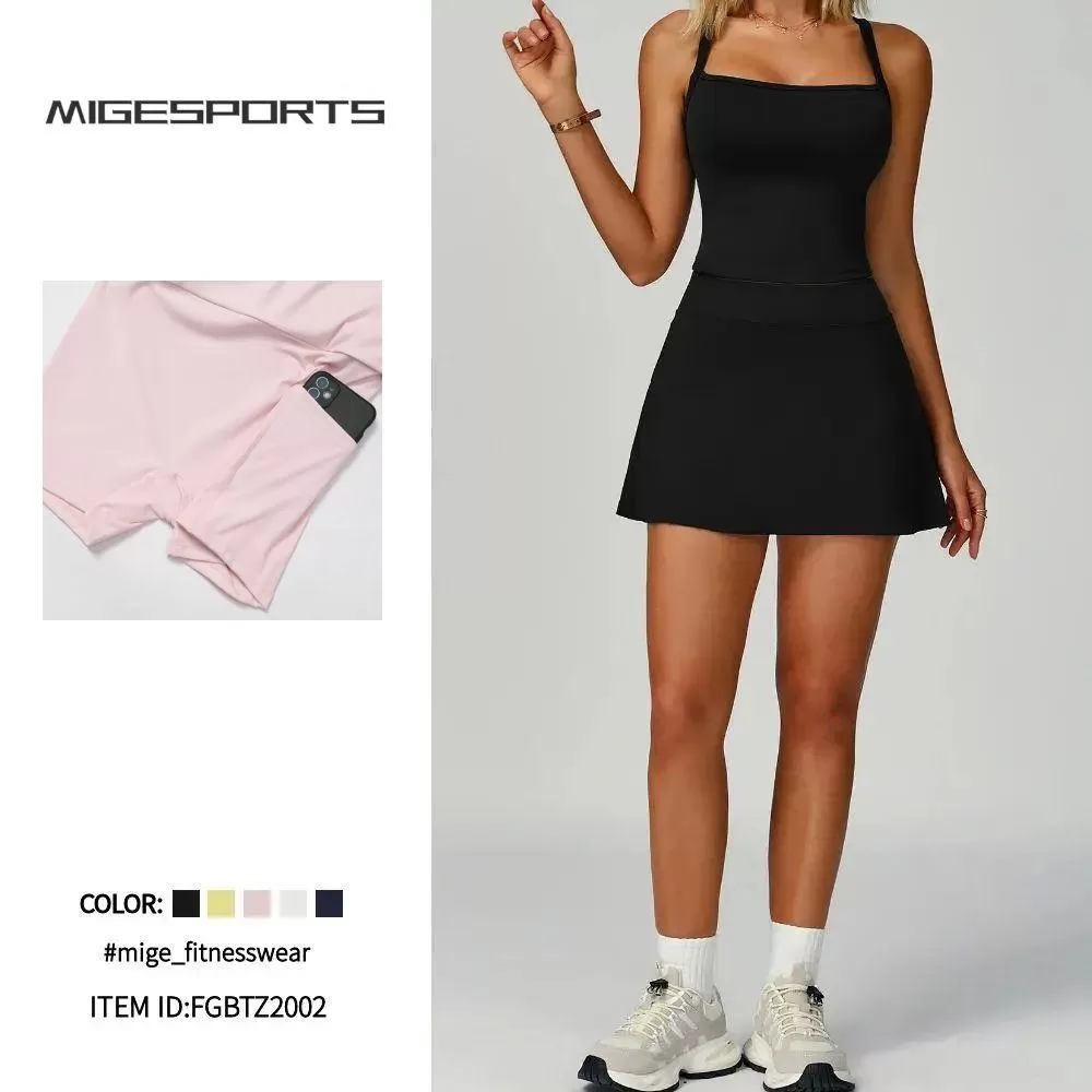 Sportswear Golf Clothing Tennis Dress Two Piece Set Tennis Skirt for Women FGBTZ2002