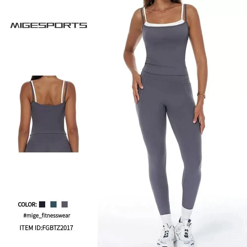 Women Yoga Fitness Wear Clothing Wear Yoga Suit Vest Long Leggings yoga set FGBTZ3092