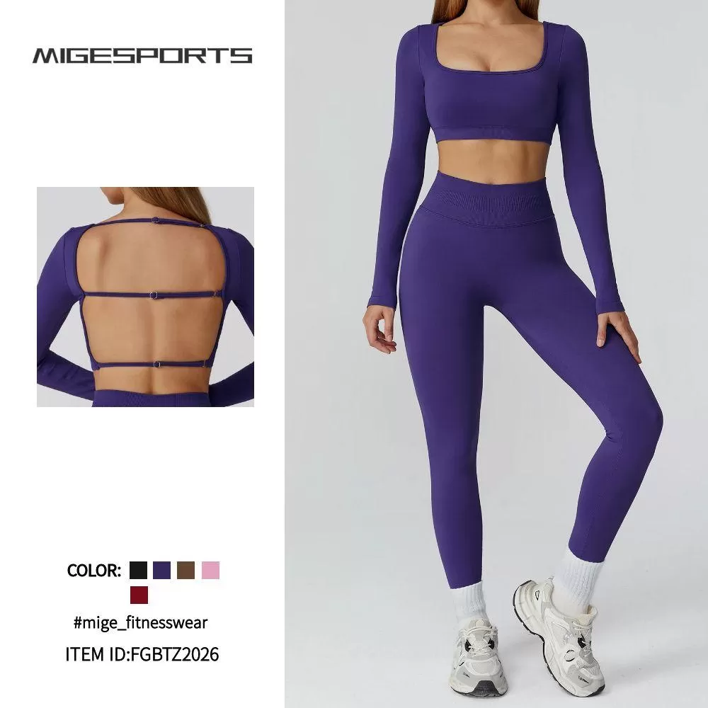 Women's Yoga Sets Quick Dry Tight Running Fitness Shock-proof Bra High Waist Sports Set for Women Outdoor Fitness Gym Wear FGBTZ7026