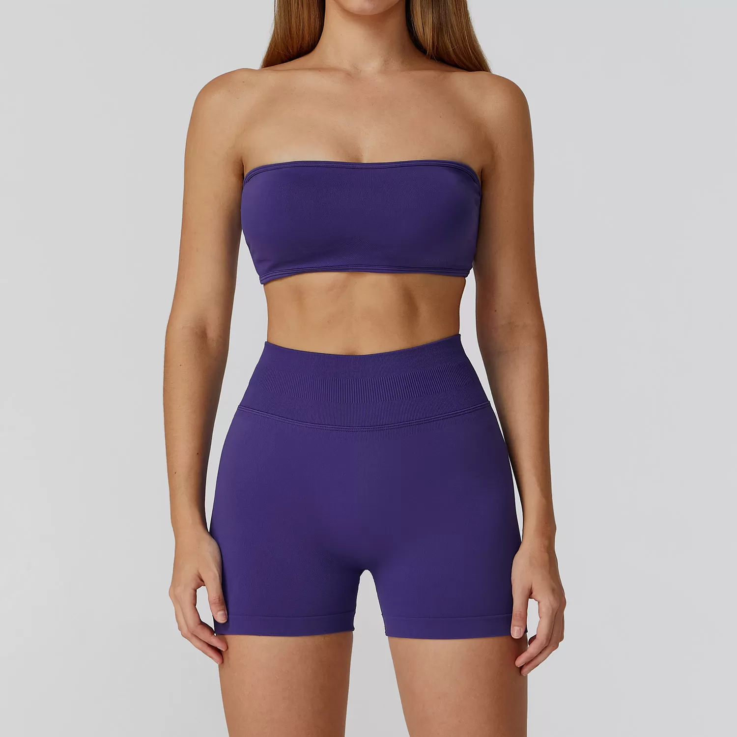 Purple Black Bra+ Shorts