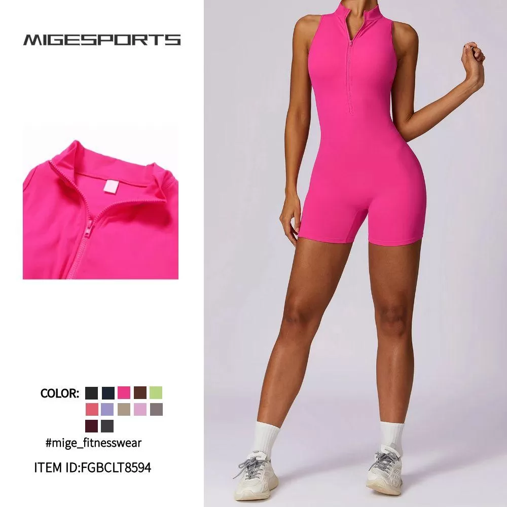 One Piece Yoga Fitness Workout Sets Quick Dry Breathable Yoga Romper Sportswear zipper Bodysuit Jumpsuit FGBCLT8594