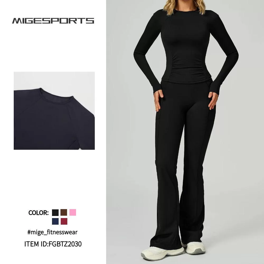 Women's Sets Spring Summer Yoga Set Women's Long Sleeve Yoga Set Advanced Yoga Wear FGBTZ2030