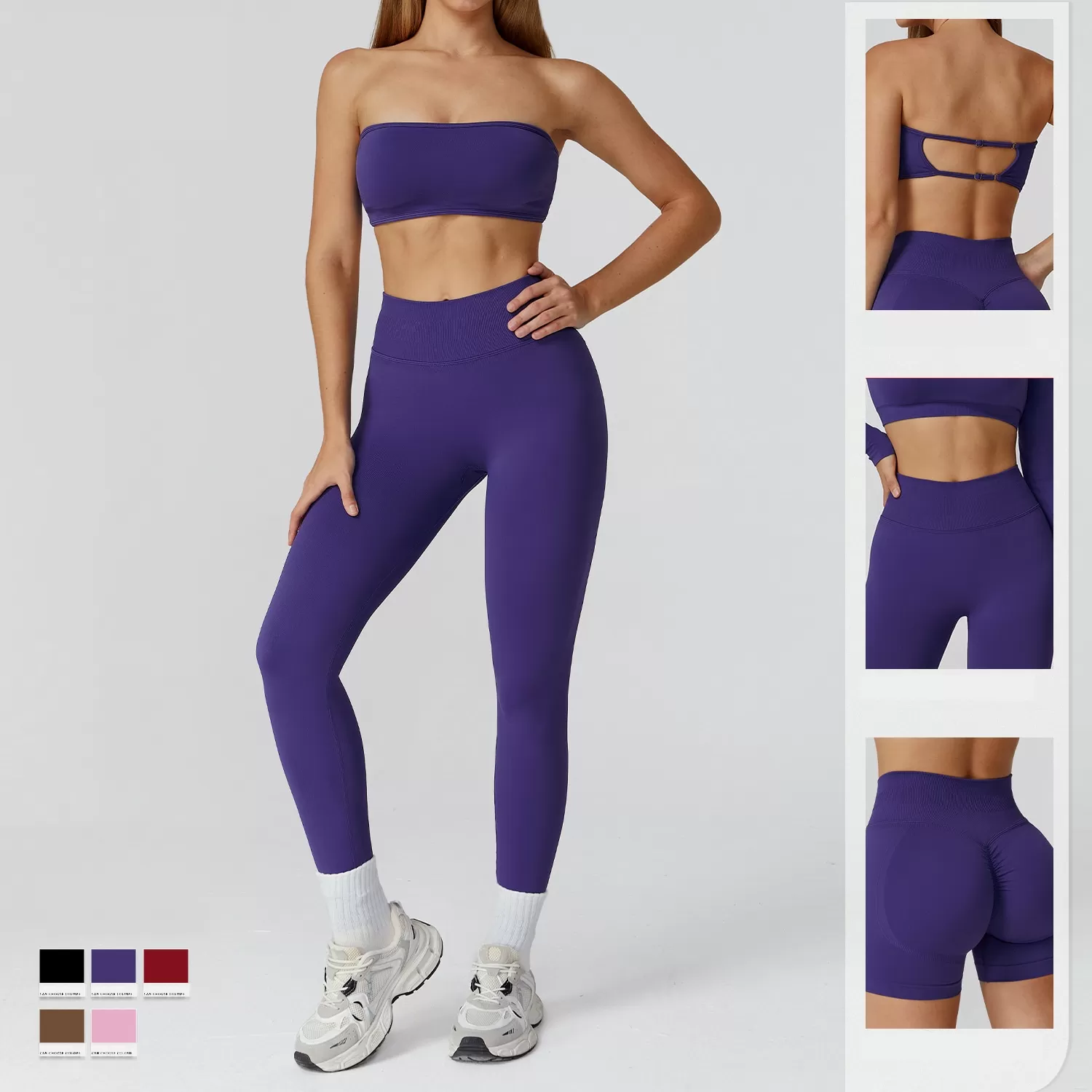 Women's Yoga Sets Quick Dry Tight Running Fitness Shock-proof Bra High Waist Sports Set for Women Outdoor Fitness Gym Wear FGBTZ7026