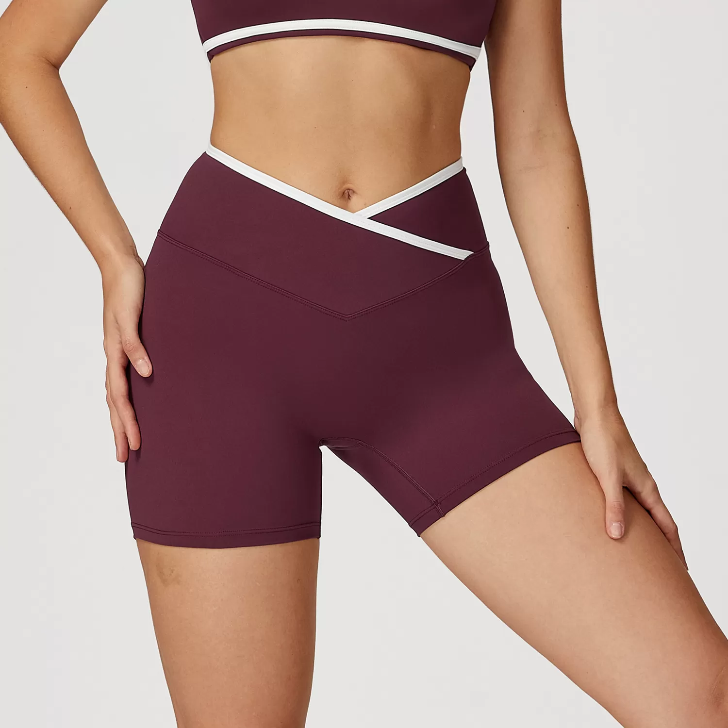 Dark magenta shorts