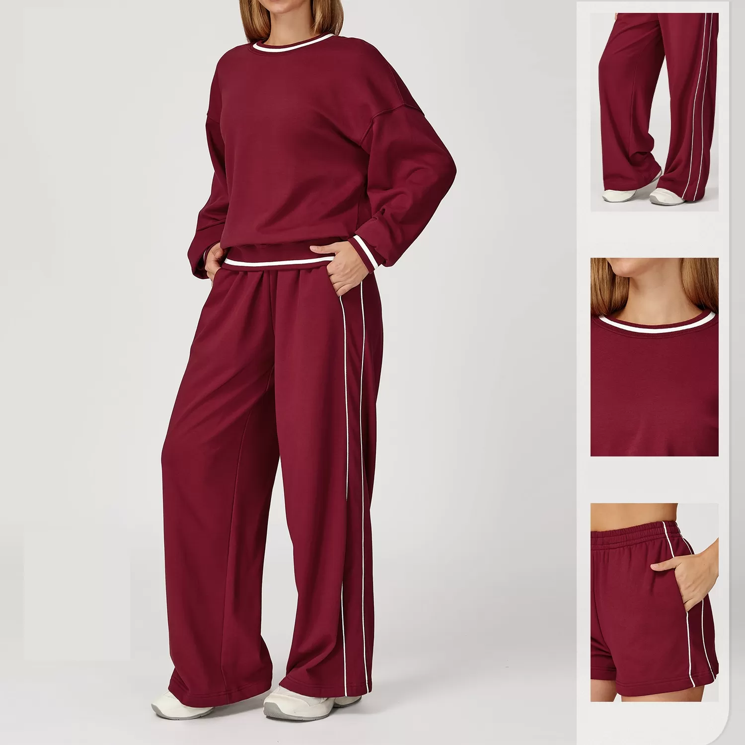 Fitness & Yoga Wear  Suit Long Sleeve Gym Jogger Sweatpants Sweatshirt Clothing Yoga Sports  Sets FGBTZ7028