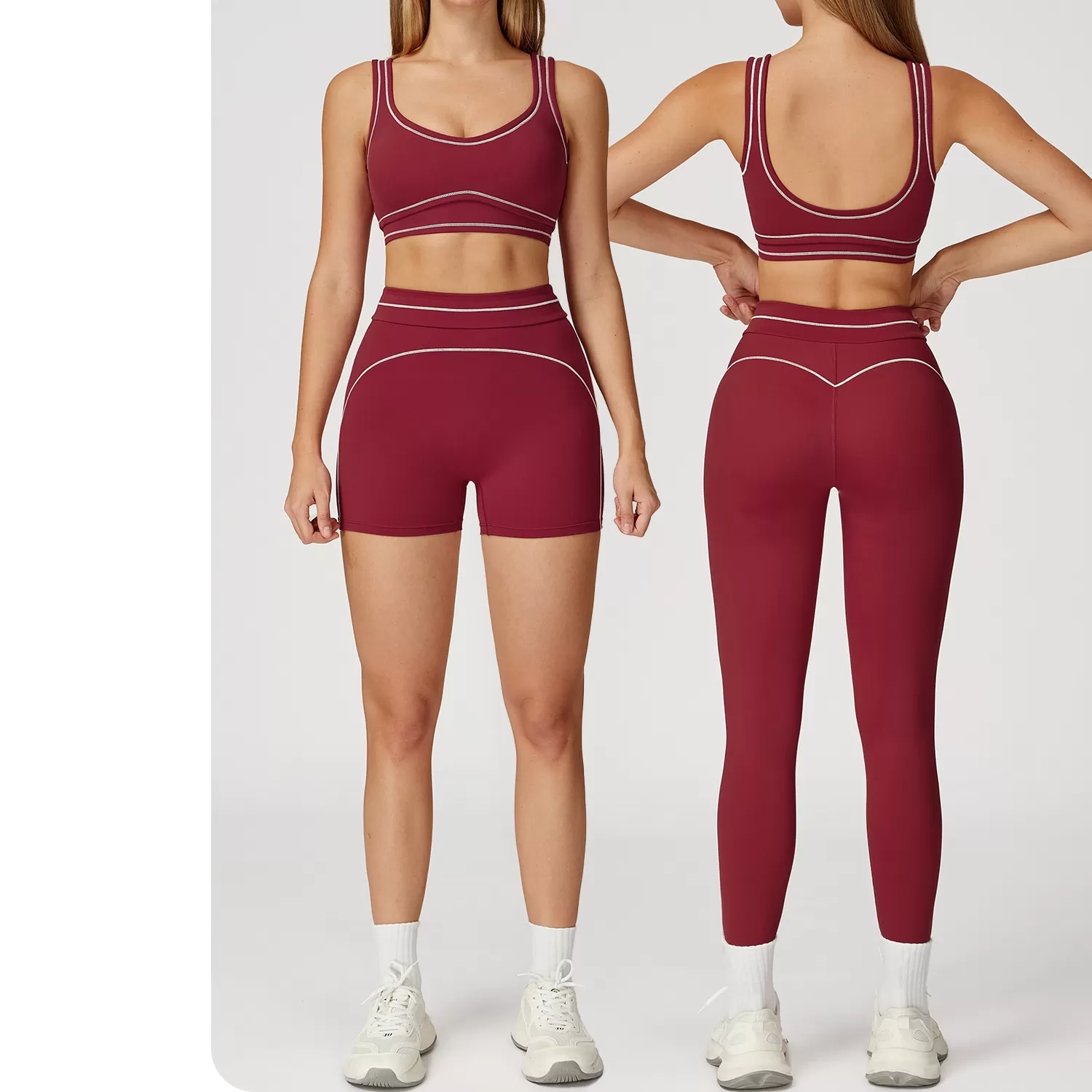 High Waist Butt Lifting Shorts Gym Yoga Outfit Stretchy Sports Bra Sets Workout Sets for Women FGBTZ7028